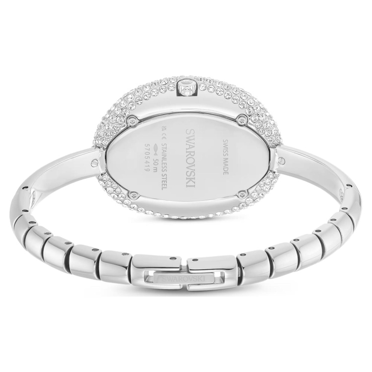 Imber bangle watch Swiss Made, Metal bracelet, Silver tone, Stainless steel